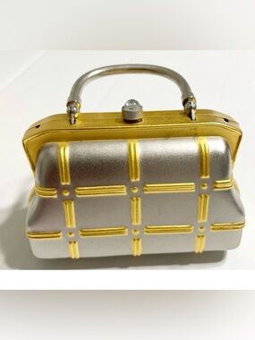 Ziba Mini Metallic Silver and Gold Top-Handle Mini Bag Occasion Silver Micro 4x3